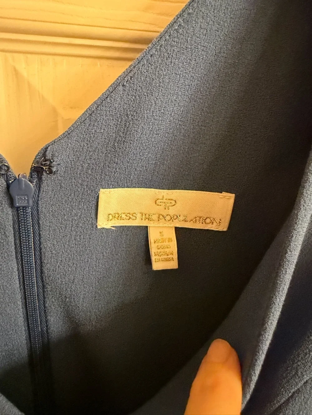 Dress the population - Norah dress in blue graphite size small
